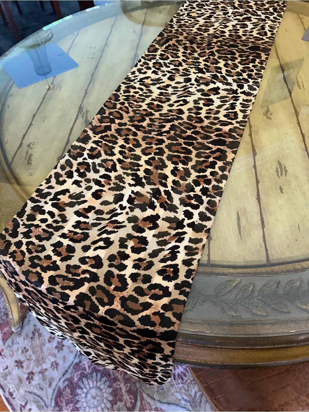 Leopard Print Scarf in Brown and Black 13“ x 56“ made in Italy